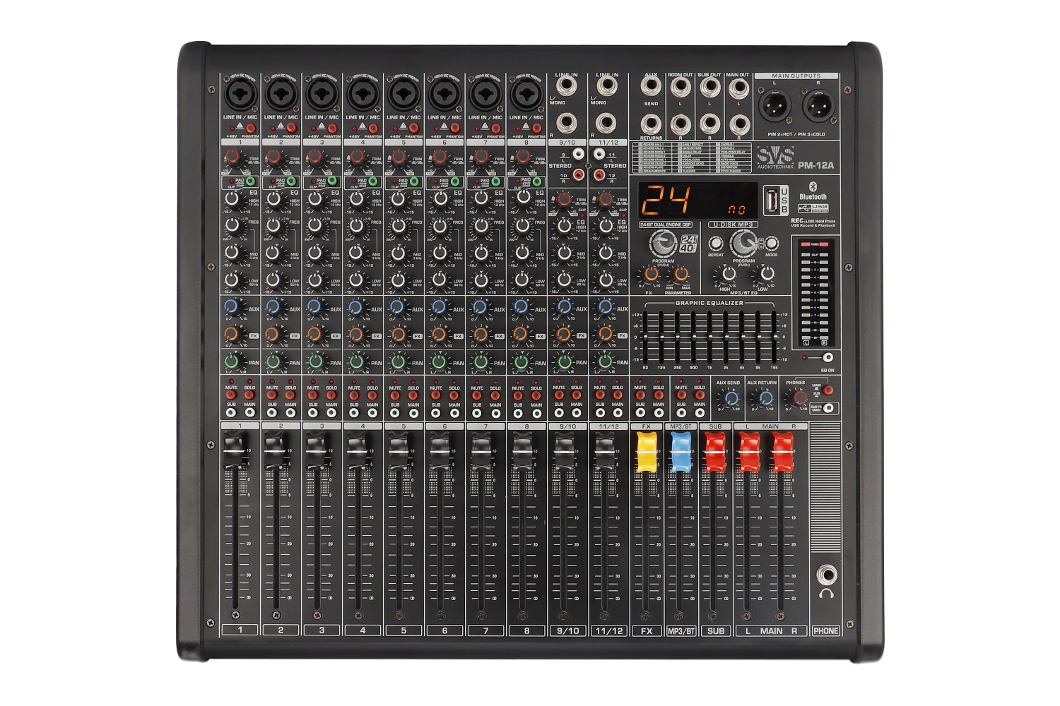 SVS Audiotechnik mixers PM-12A Активный аналоговый микшерный пульт, 12-канальный в Еврейской АО